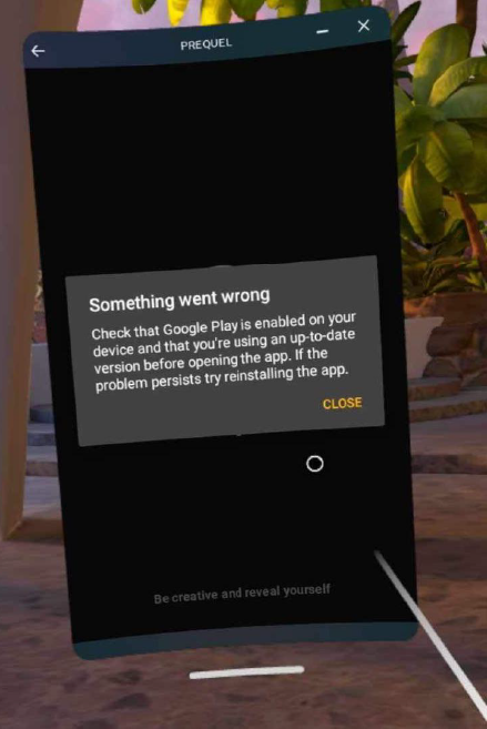 Error Message in Meta Quest
